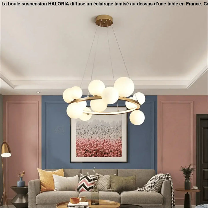 Suspension Boule Dorée Design Moderne