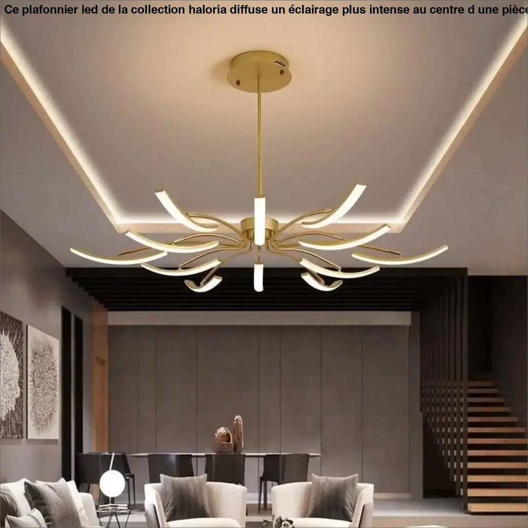 Grand Plafonnier LED à Bras Incurvés