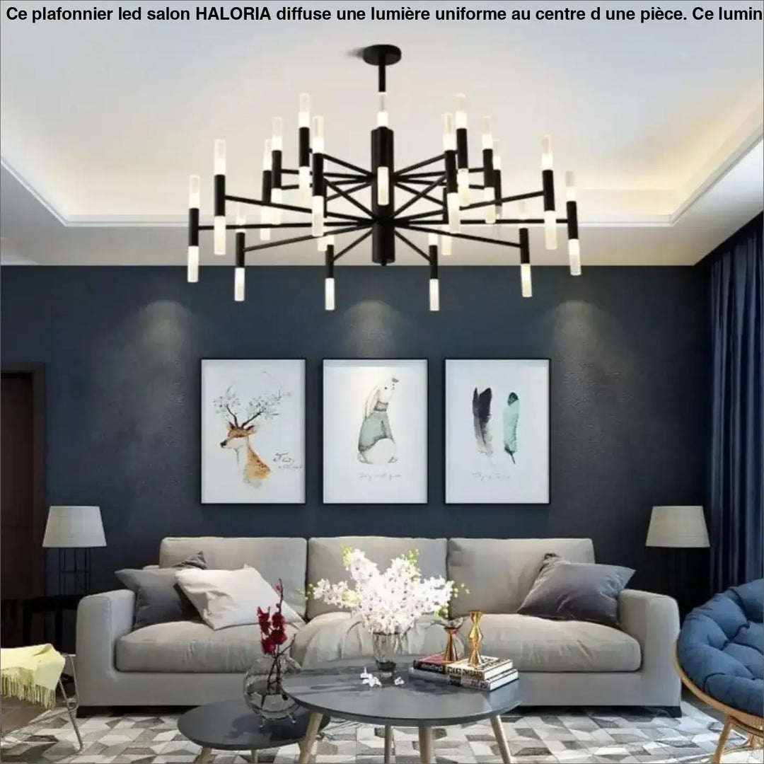 Plafonnier led salon grand plafonnier led salon haloria noir et blanc design géométrique moderne étoile