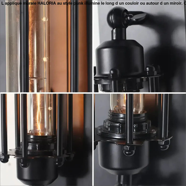 Grande Applique Murale Au Style Punk Noire Design Industriel