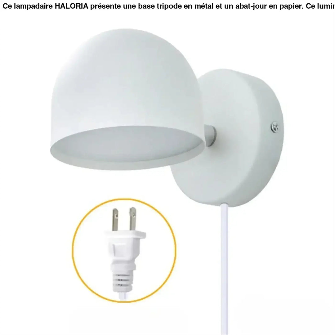Applique murale osly blanche finition mate dome style scandinave avec plaque circulaire et cordon intégré participe à créer ambiance moderne