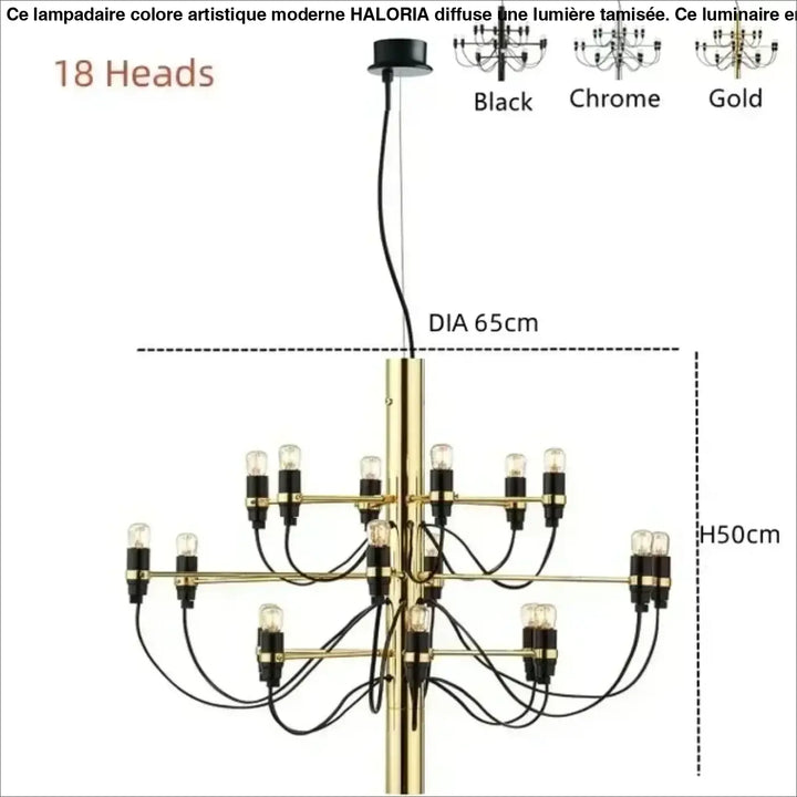 Suspension en métal à multiples ampoules design élégant