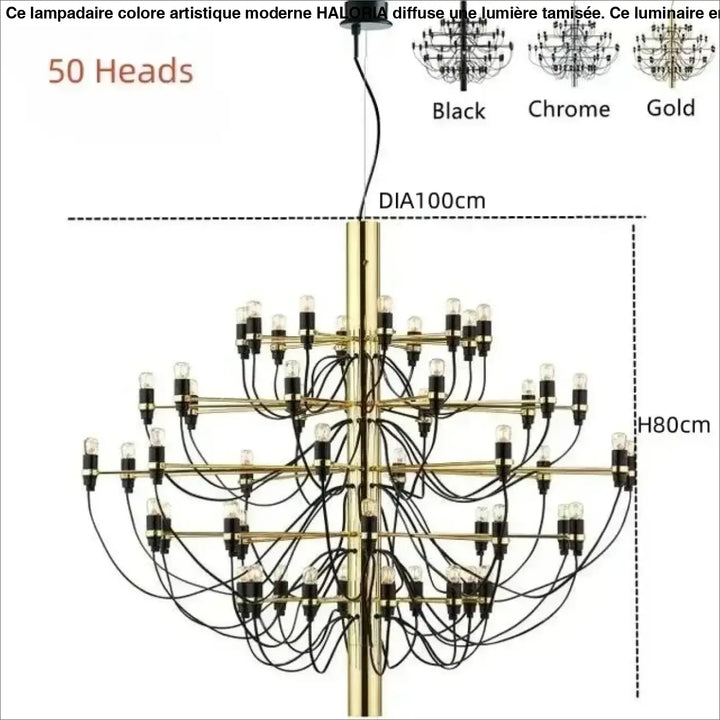 Suspension en métal à multiples ampoules design élégant
