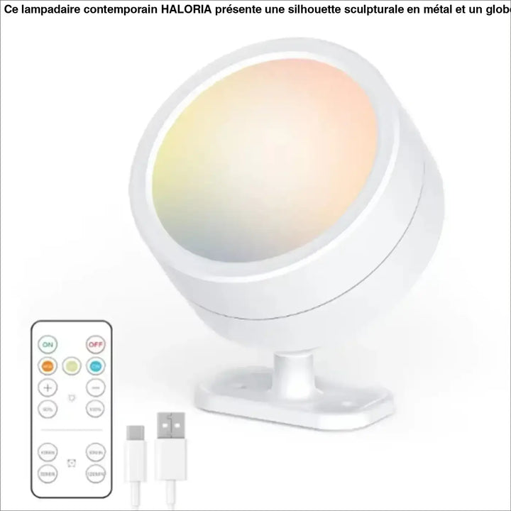 Applique murale lunis led circulaire blanche avec réglage couleur et télécommande pour un faisceau lumineux murale contemporaine