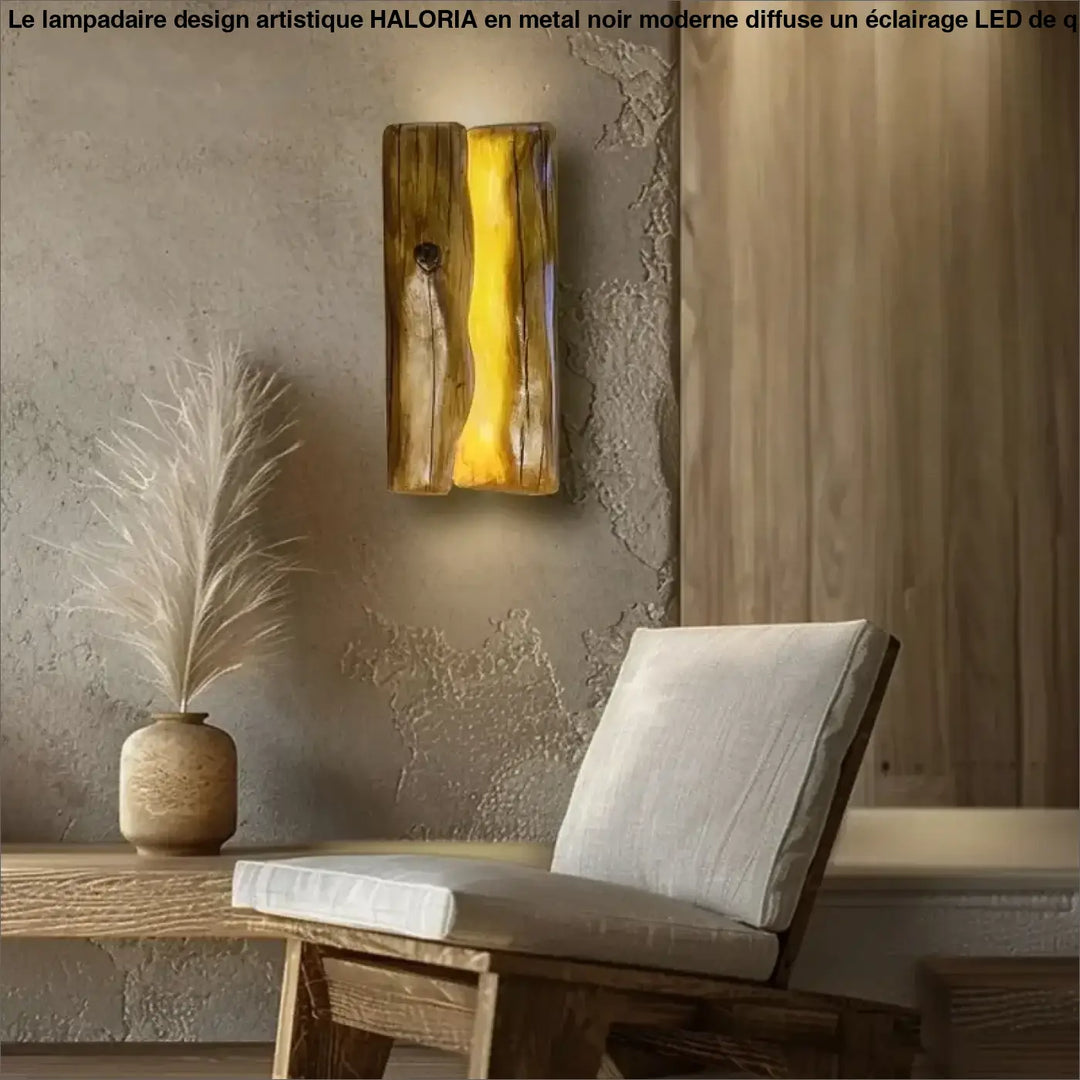 Applique murale design bois naturel avec éclairage led élégant