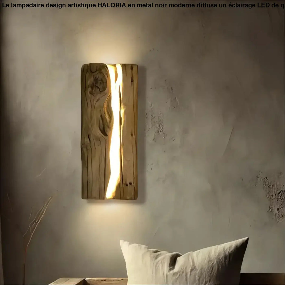 Applique murale design bois naturel avec éclairage led élégant