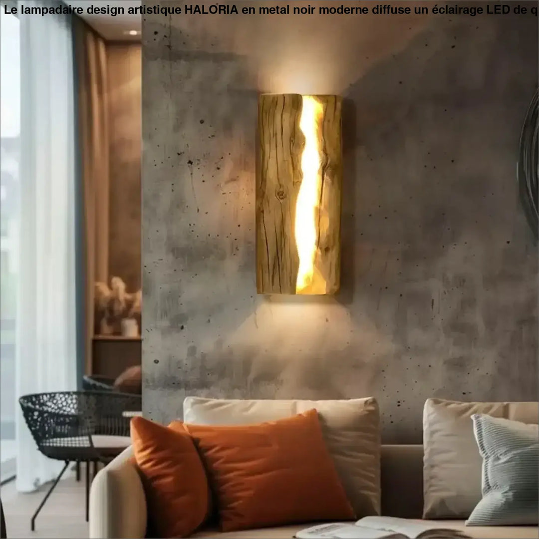 Applique murale design bois naturel avec éclairage led élégant