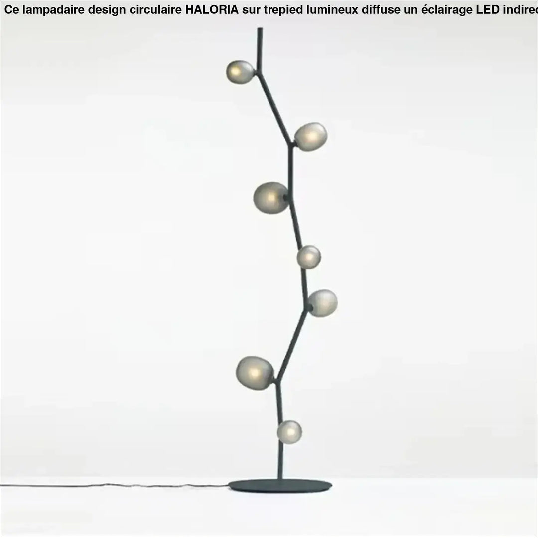 Lampadaire décoratif moderne en métal et globes en verre élégant