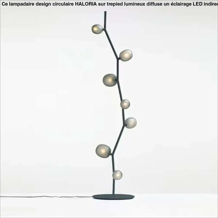 Lampadaire décoratif moderne en métal et globes en verre élégant