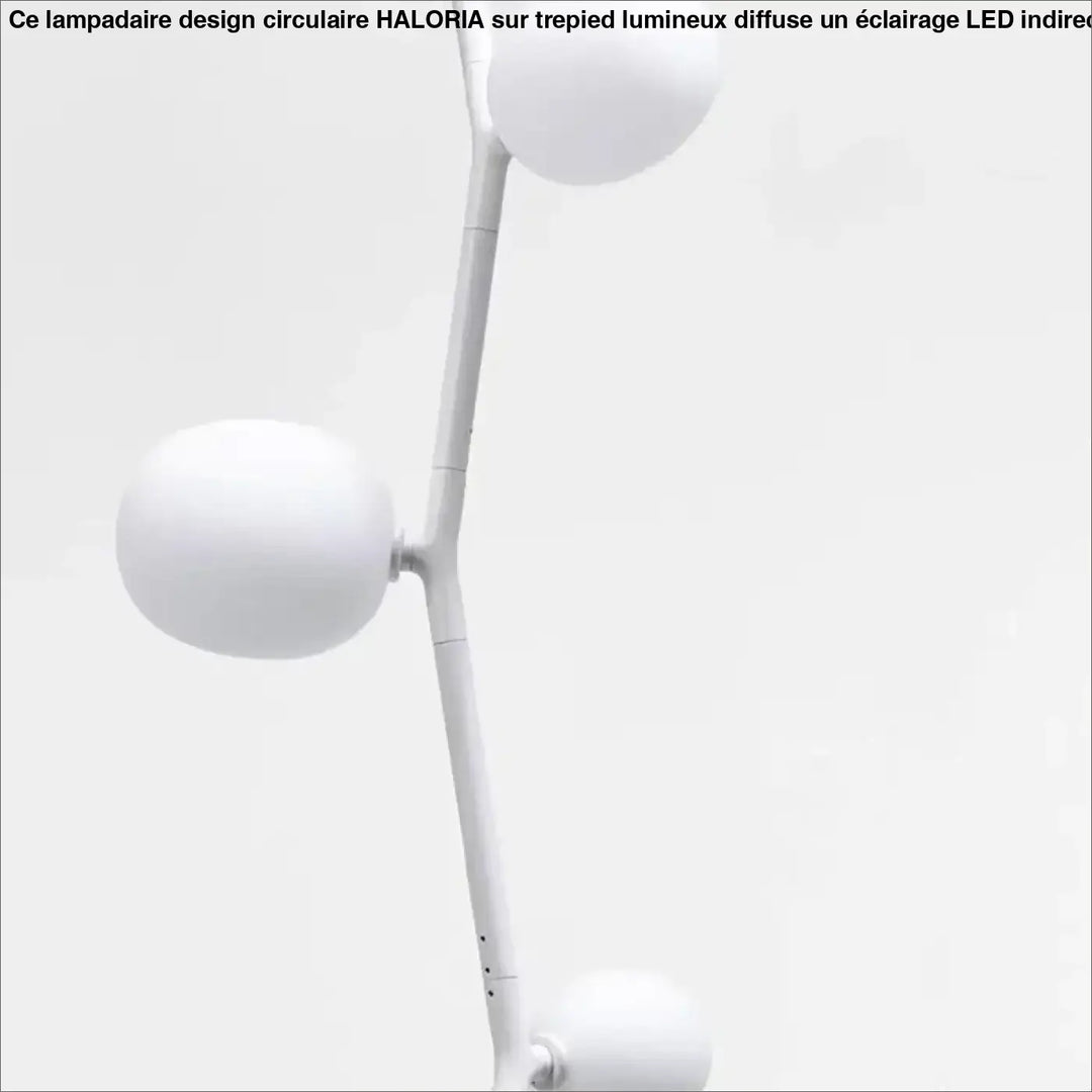 Lampadaire décoratif moderne en métal et globes en verre élégant
