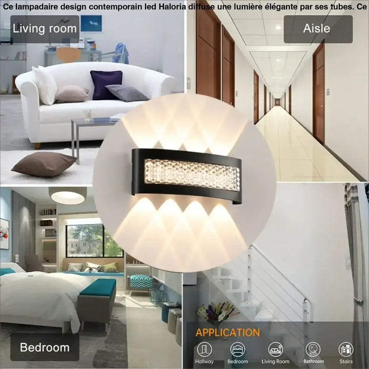 Applique design led avec diffuseur cristal style élégant