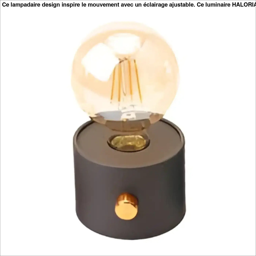 Veilleuse moderne monora cylindre gris foncé avec ampoule apparente chaleureuse pour ambiance douce