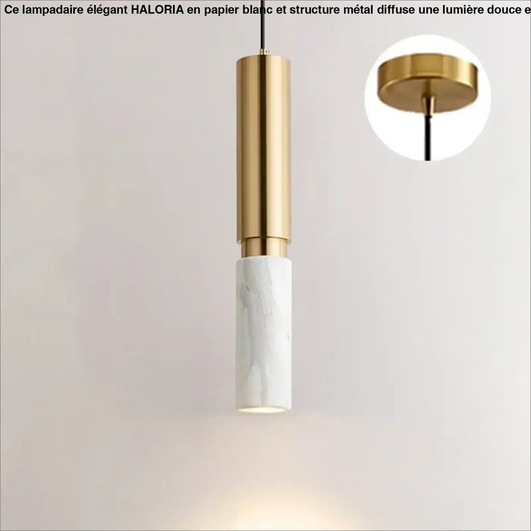 Suspension lumineuse jade tube doré avec bas en marbre blanc pour une décoration intérieure moderne élégante