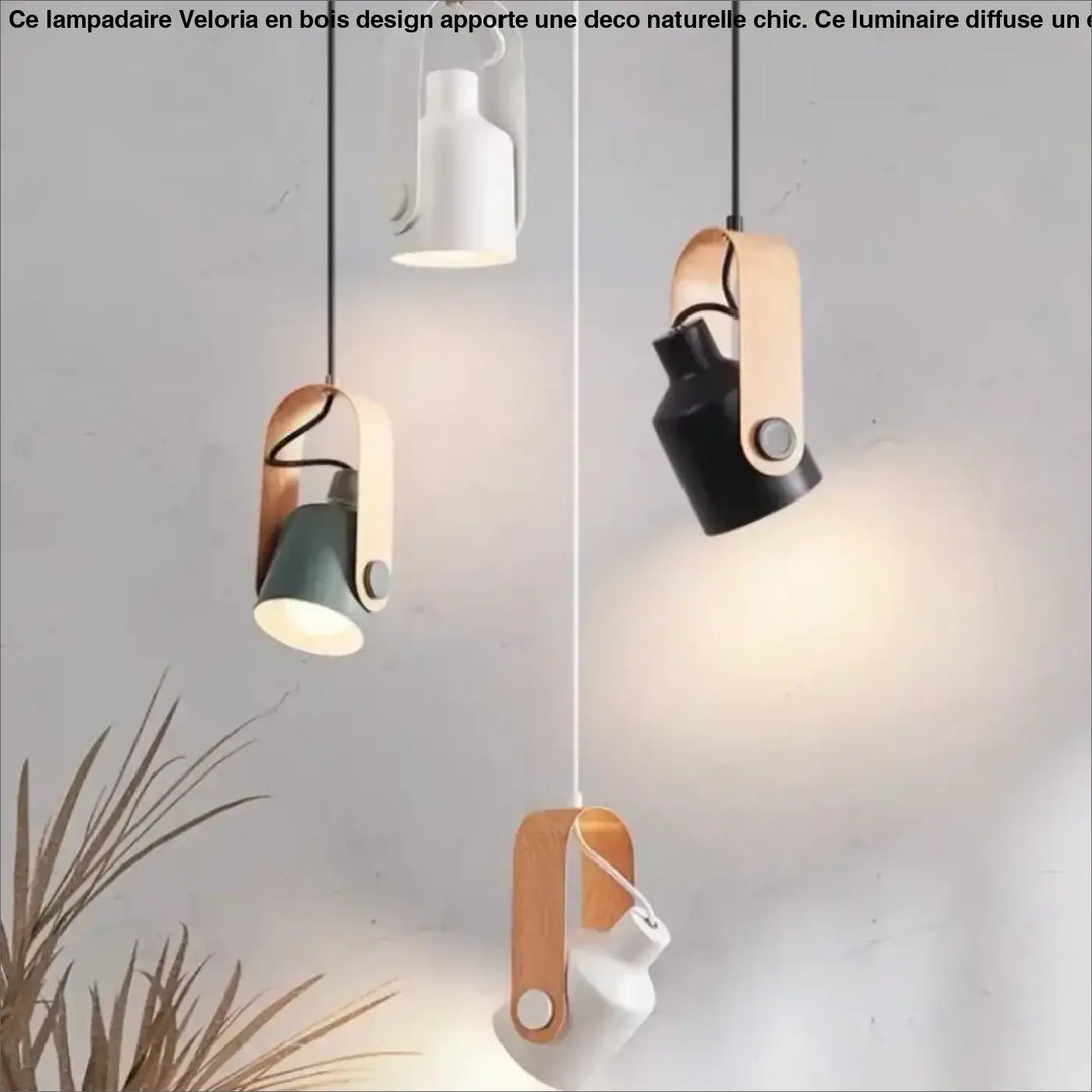 Suspension luminaire talvi avec luminaires suspendus modernes en métal mat blanc noir et teal, sangles en bois ou cuir chaleureux