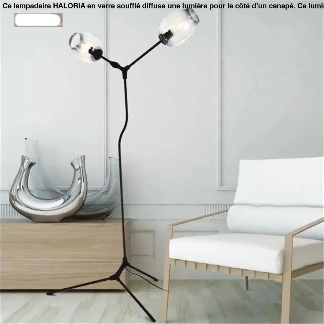 Lampadaire En Verre Soufflé Design Œil Noir