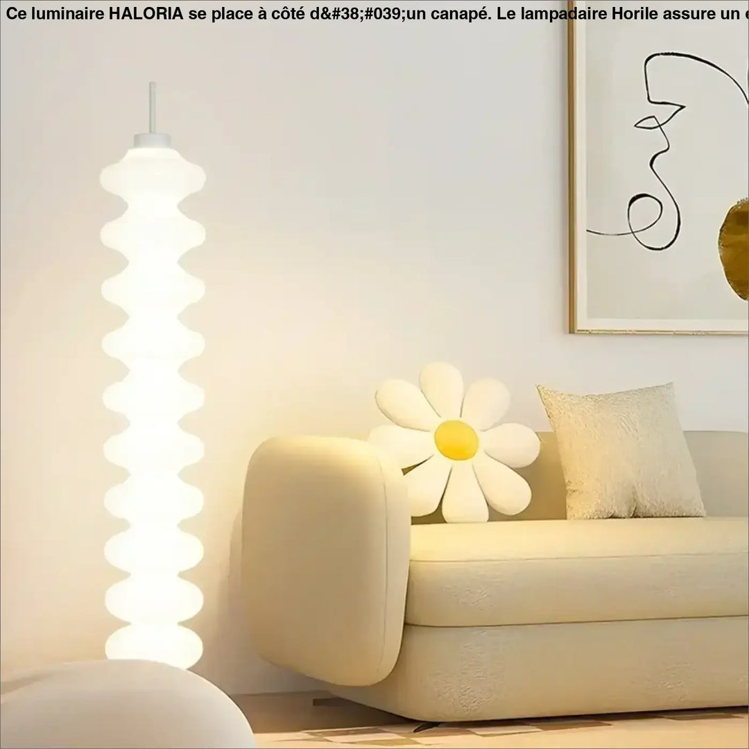 Lampadaire design ondulé lumineux blanc moderne led