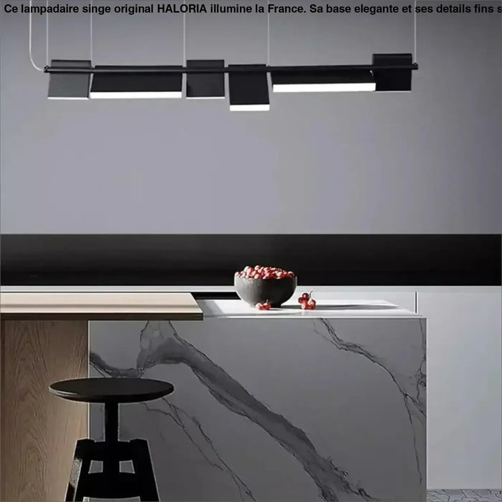 Suspension luminaire recta noir moderne avec panneaux rectangulaires et design minimaliste diffuseurs modulables