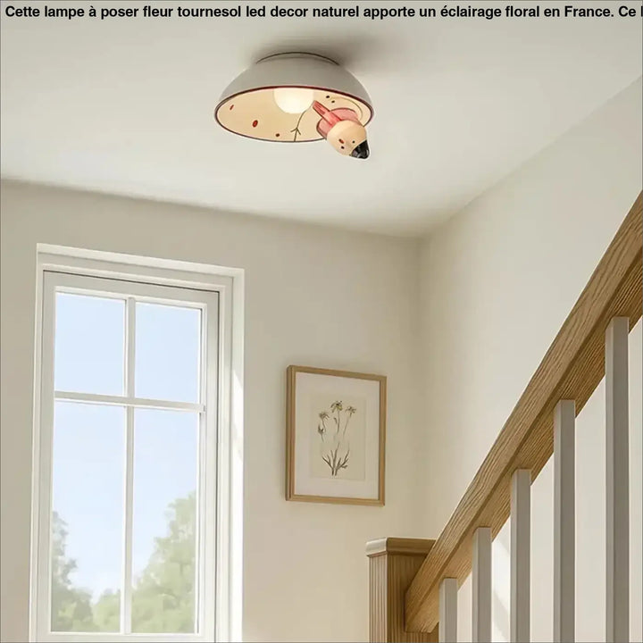 Luminaire plafonnier ceila blanc avec design en céramique cartoon rose et noir style little snowman ceramic