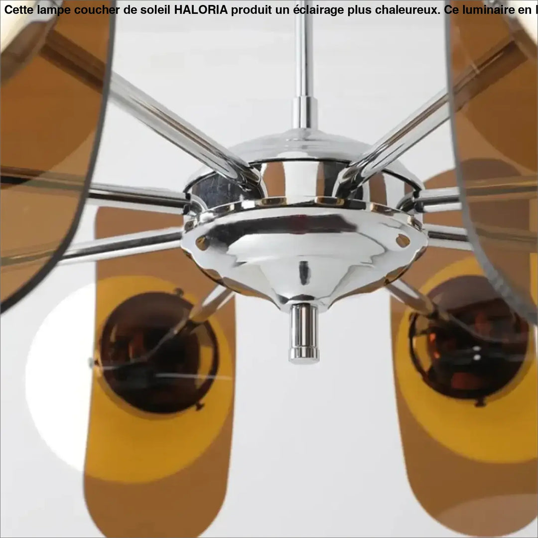 Suspension Design Rétro En Verre Sculpté Marron Esthétique