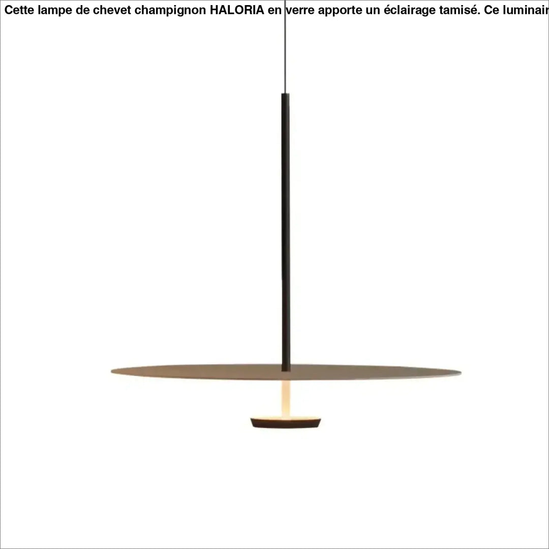 Suspension luminaire articire avec lumière suspendue noire minimaliste et abat-jour circulaire diffusant une lumière ambiante chaude