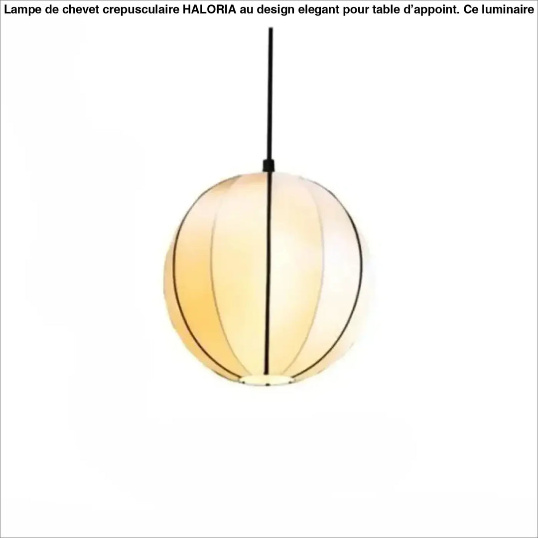 Suspension luminaire veluma avec panneau sphérique translucide blanc cassé et lignes noires fines diffusant une lumière chaude