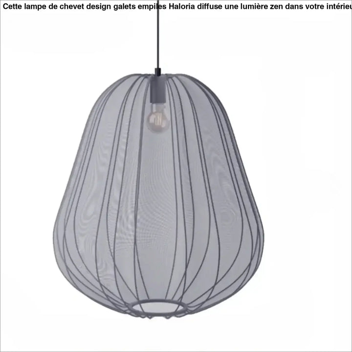 Suspension luminaire orbys gris en fil avec verre soufflé en forme de goutte et design côtelé vertical raffiné