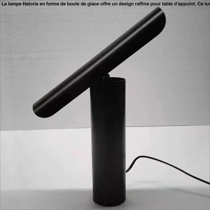Lampe de chevet izo noire cylindrique avec design minimaliste et finition mate en matériau élégant