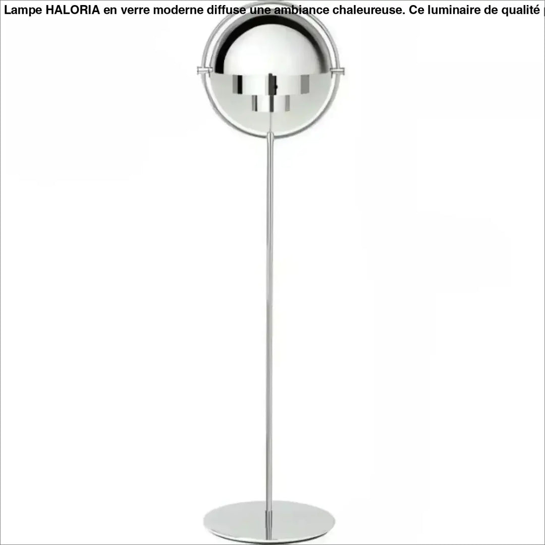 Lampadaire miror en fer type chrome avec globe sphérique segmenté et tige fine pour 90-260v
