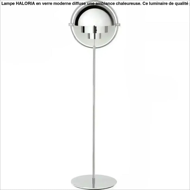 Lampadaire miror en fer type chrome avec globe sphérique segmenté et tige fine pour 90-260v
