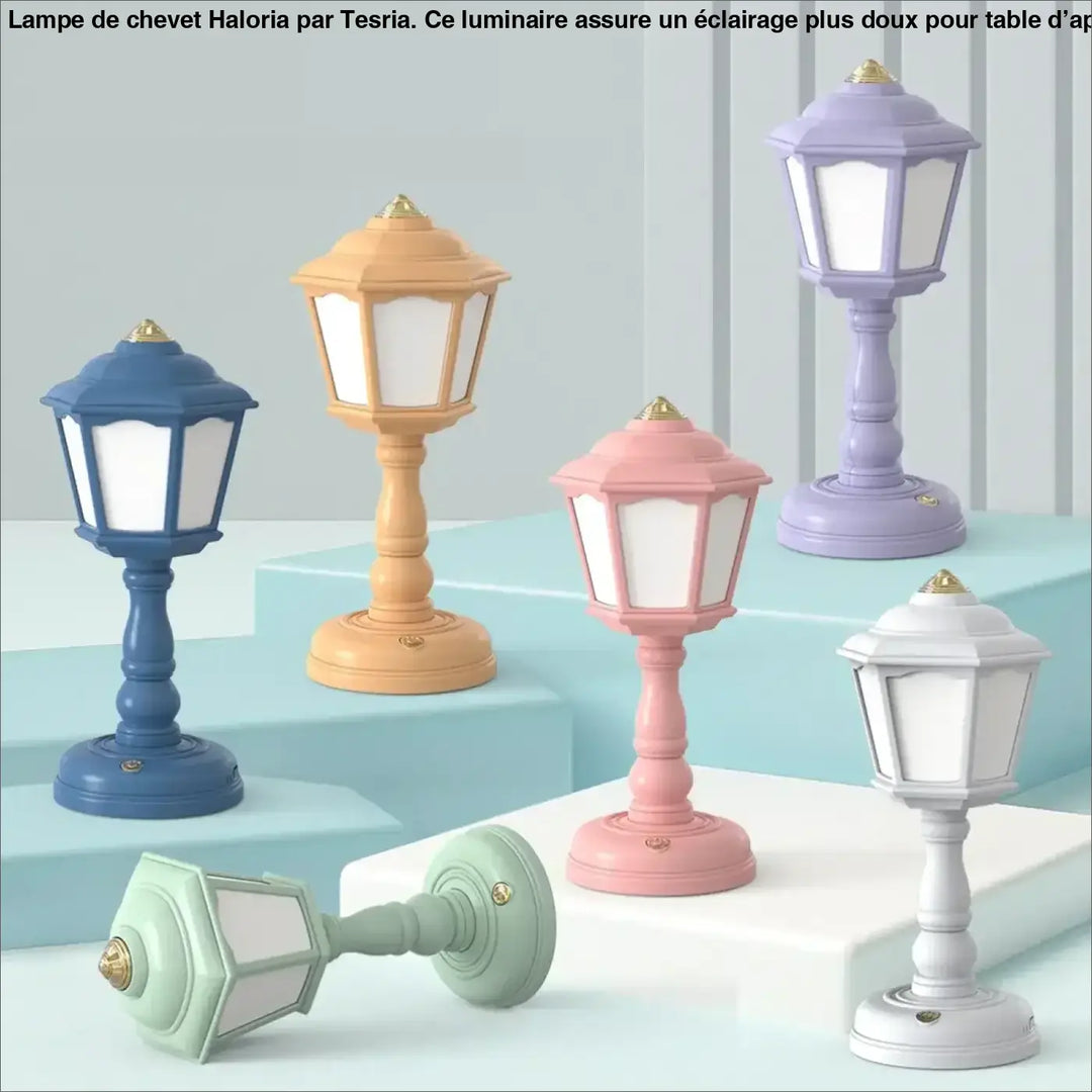 Lampe de chevet mims décorative vintage avec verre givré pastel et accents dorés pour chevet décorative élégante