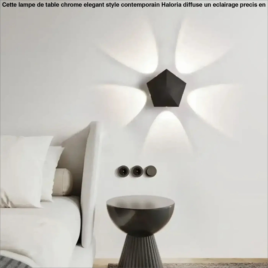 Applique murale design led minimaliste effet halo noir chic