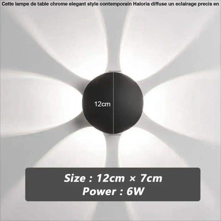 Applique murale design led minimaliste effet halo noir chic