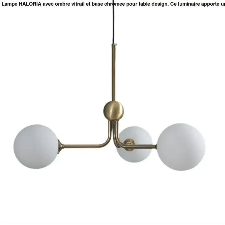 Luminaire plafonnier milko en laiton avec trois éclairage globe en verre dépoli suspension luminaire minimaliste décoration pensée