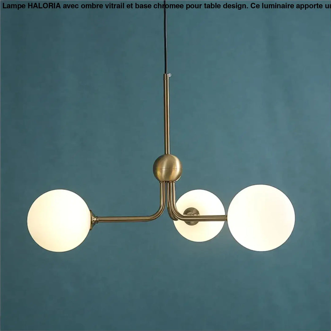 Luminaire plafonnier milko en finition laiton avec trois éclairage globe en verre dépoli pour décoration pensée suspension luminaire minimaliste