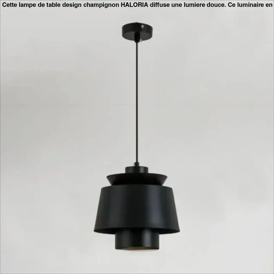 Suspension luminaire pendila noir mat en plusieurs niveaux avec un design moderne et épuré