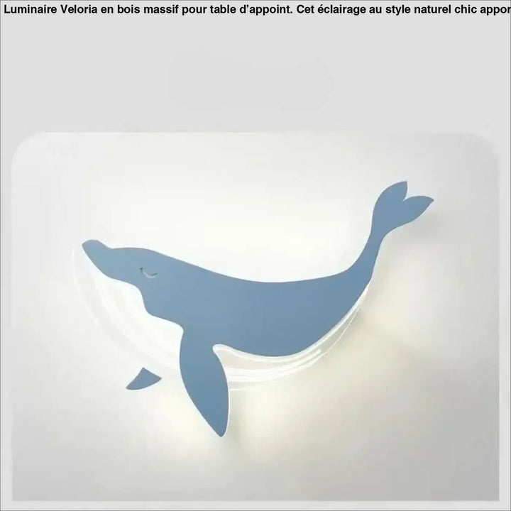 Applique murale en forme de baleine bleue avec lumière tamisée murale led ludique au design minimaliste