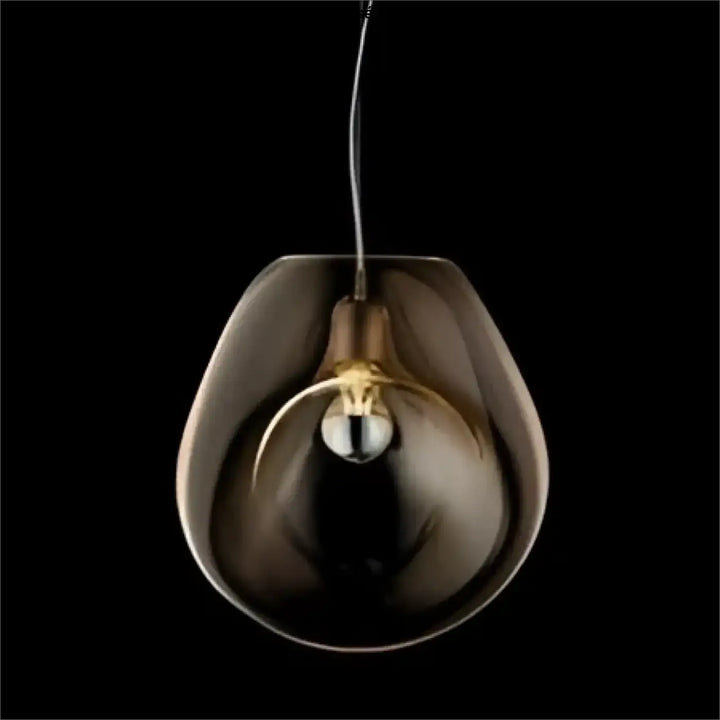 Applique murale taonua en verre soufflé fumé sombre avec suspension luminaire minimaliste à ampoule visible