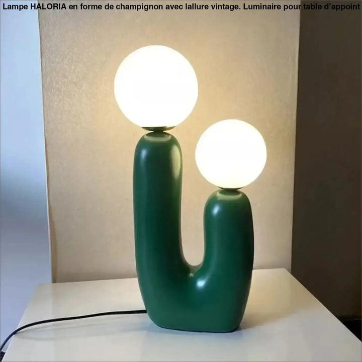 Lampe de table tsilo en céramique vert émeraude avec deux ampoules sphériques blanches lumineuses sont-elles incluses