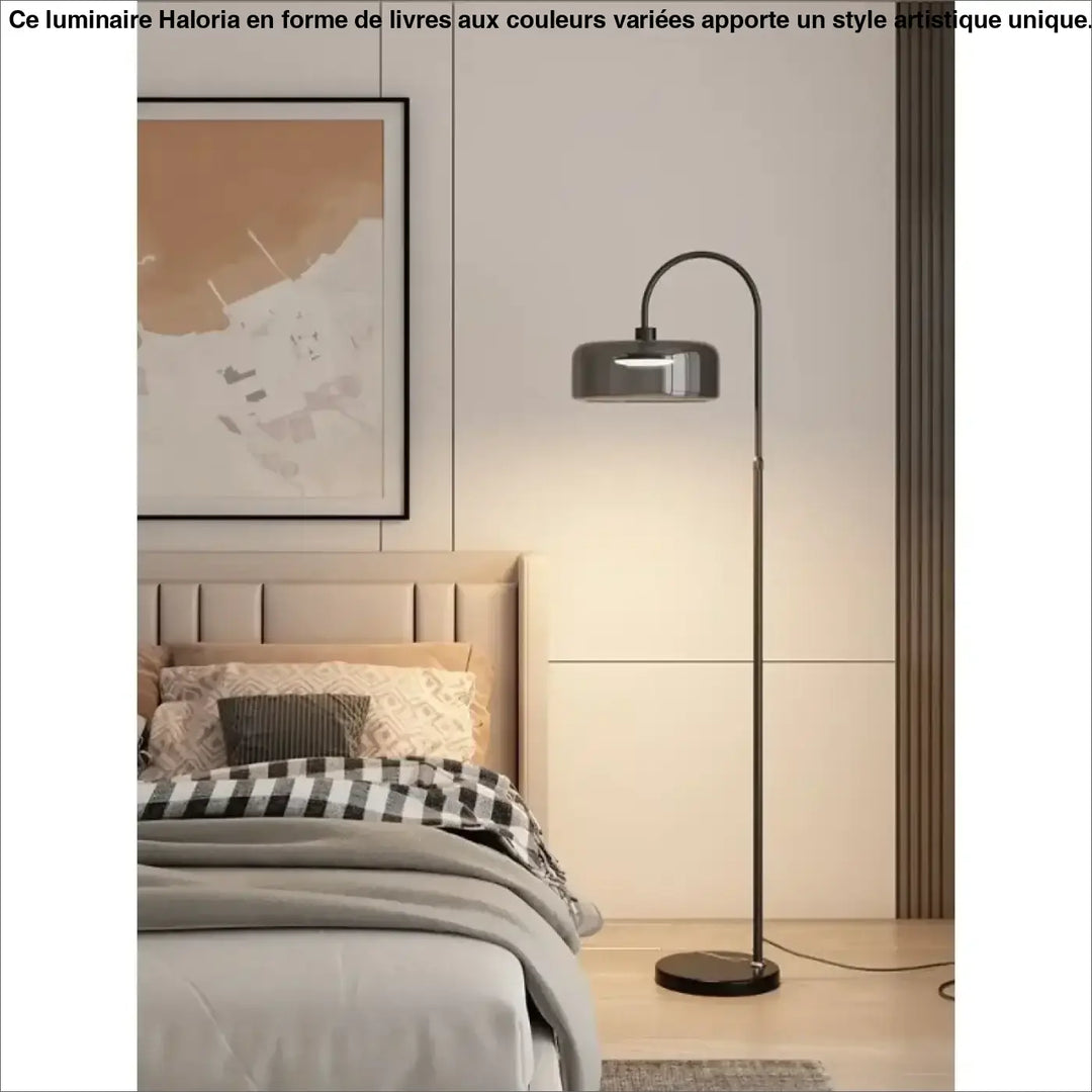 Lampadaire tabora noir moderne avec finition moderne et allure contemporaine finition en métal brillant
