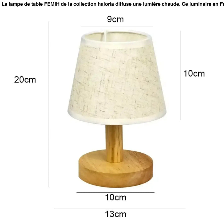 Lampe de table bois naturel avec abat jour pour deco