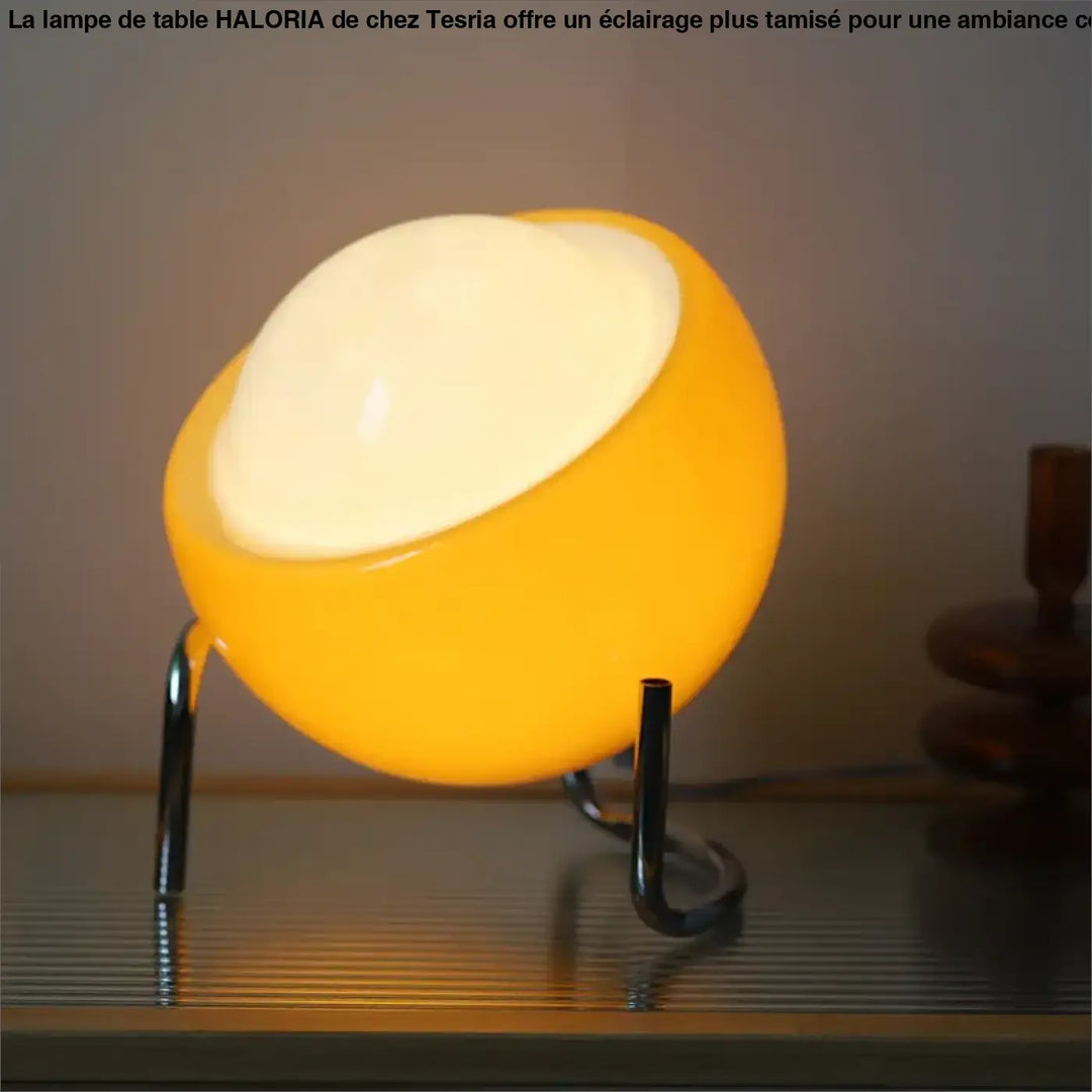 Lampe de table design boule inclinee pour interieur chic