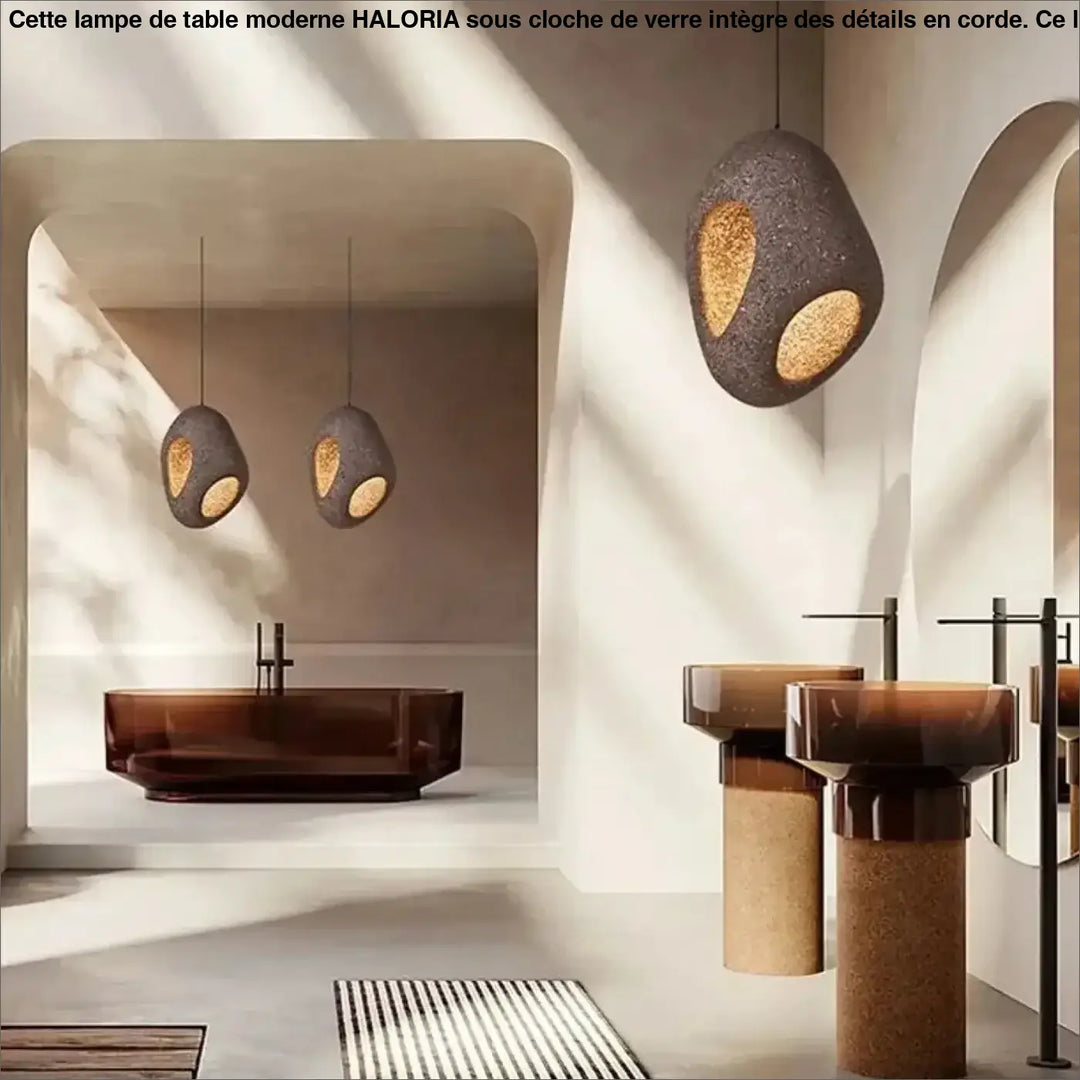 Suspension luminaire cavia gris foncé texturé avec découpes circulaires dorées design luminaire aux élégant suspendu
