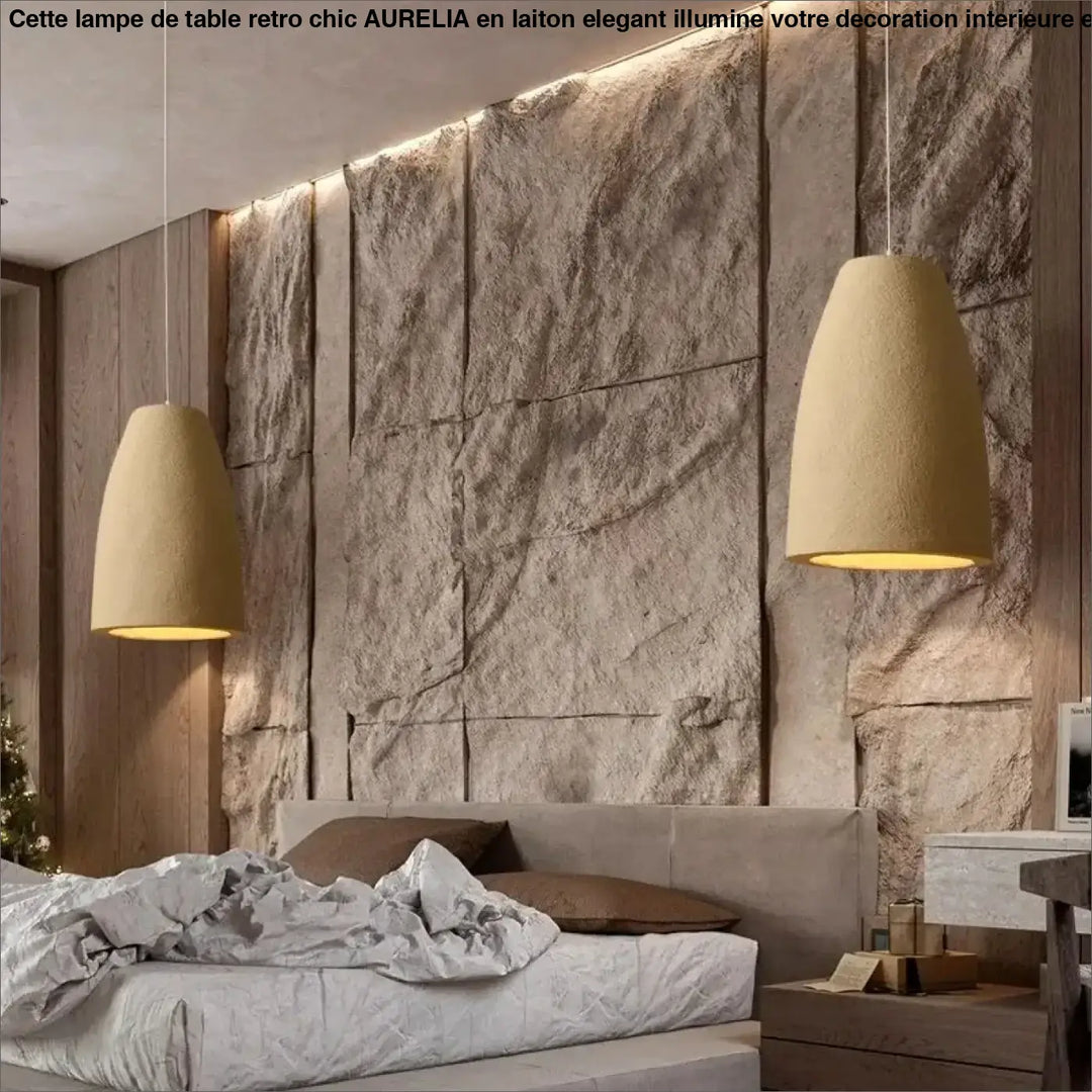 Beige suspension luminaire kayo avec luminaires texturés diffusant une lumière chaude pour un appareil intelligent