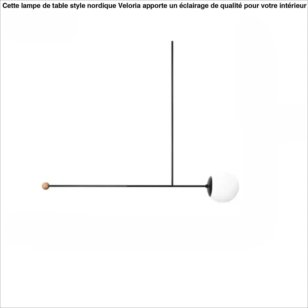 Suspension luminaire minimaliste en métal noir avec ampoule sphérique blanche givrée et accent en boule de bois