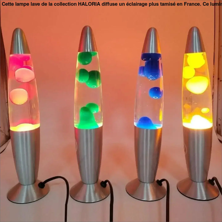 Lampe Lave Dé Moderne Verre Aluminium