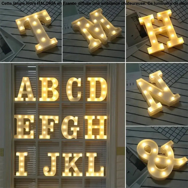 Lampe Lettre 3D Majuscules Bords Larges Veilleuse