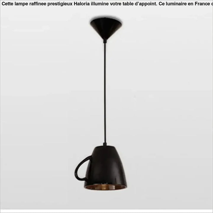 Suspension luminaire aroma en forme de tasse en céramique noire mate avec intérieur en cuivre pour une touche d originalité