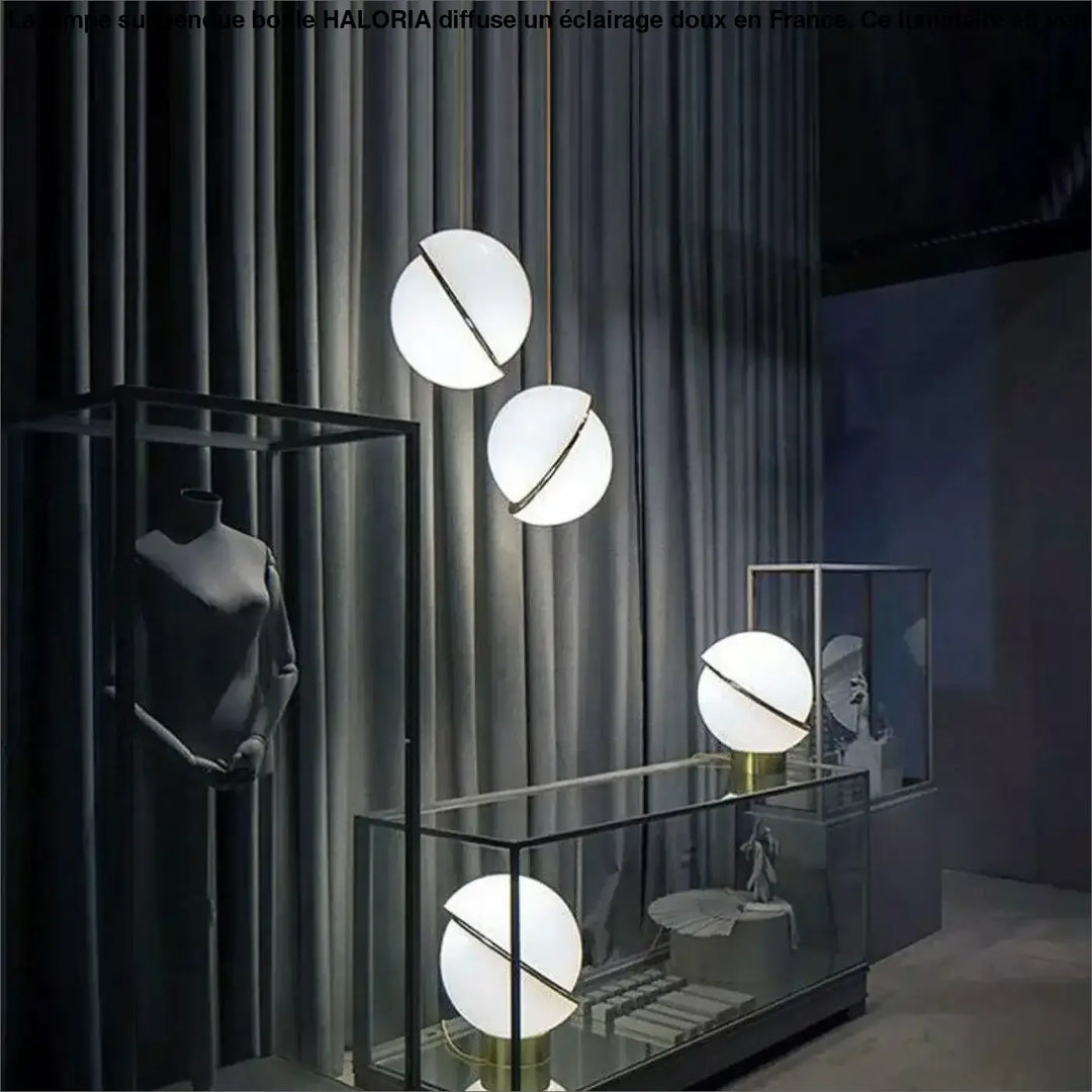 Lampe Suspendue Boule En Verre Opale Moderne