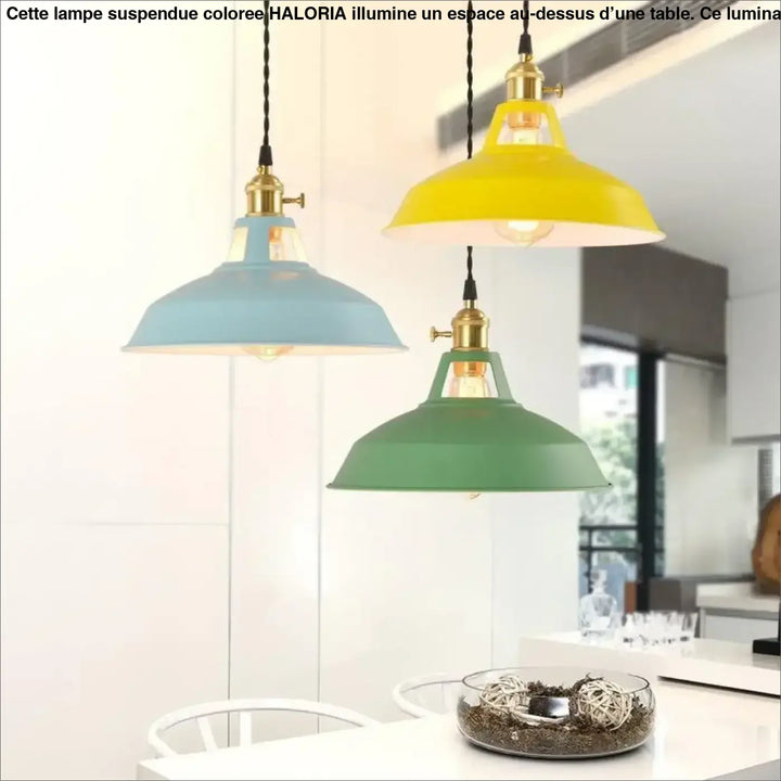 Lampe Suspendue Colorée en Aluminium Style Rétro