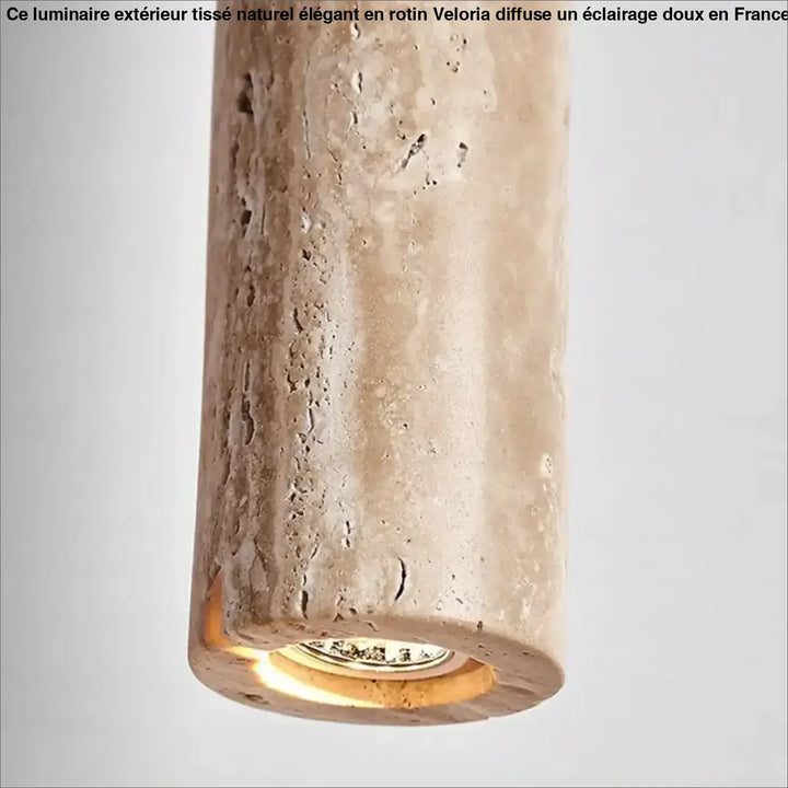 Suspension cylindrique LED moderne en métal doré

